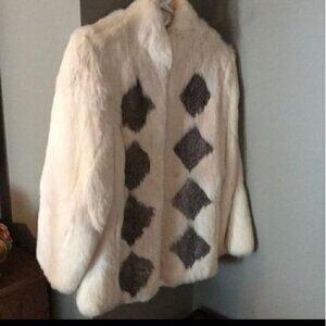 GORGEOUS BLACK AND WHITE FURRY JACKET
